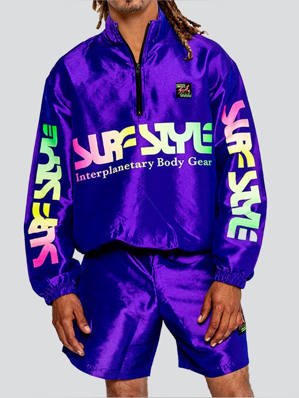 Purple Surf Style Vintage Style from 90s Iridescent Interplanetary Windbreaker